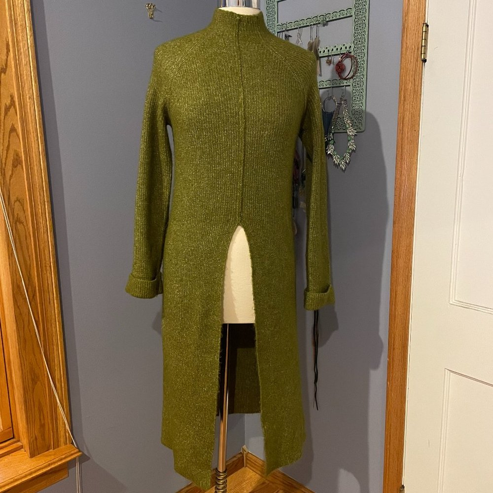 Vero Moda Split Front Midi Sweater - Green - Size Small